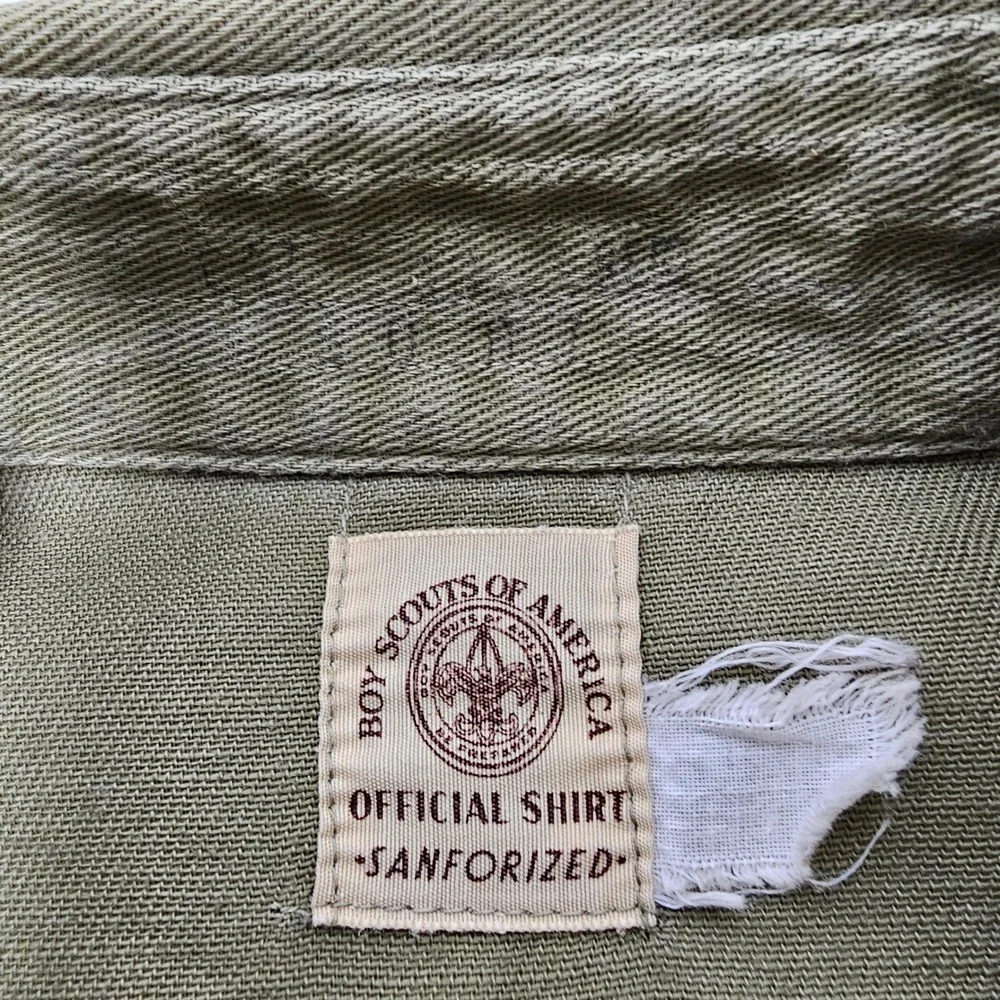 Boy Scouts of America Kids Vintage Patched Uniform 12 Shirt Hat Green 1960s BSA